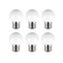 Ampoules LED E27 pour guirlande – Blanc chaud 6 pièces | PEREL