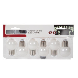 Ampoules LED E27 pour guirlande – Blanc chaud 6 pièces | PEREL