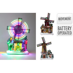 Moulin à vent de Noël animé LED