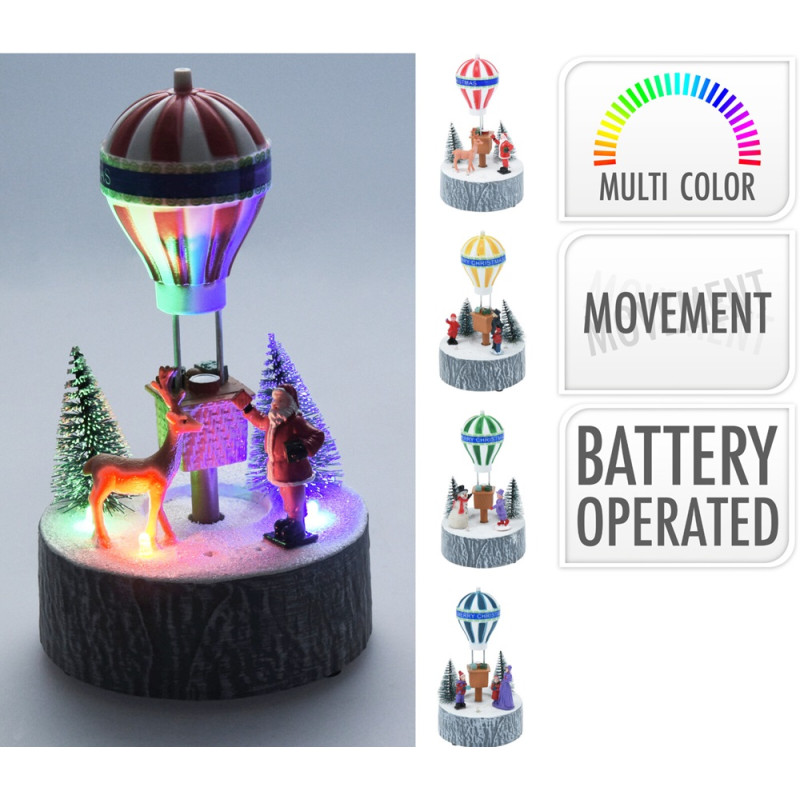 Montgolfière de Noël animée LED