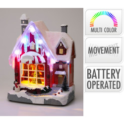 Maison de Noël animée LED