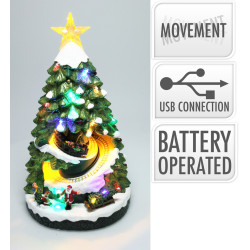 Sapin avec scène de Noël animée LED