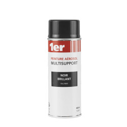Peinture aérosol Multisupport noir brillant 0,4 L 1ER