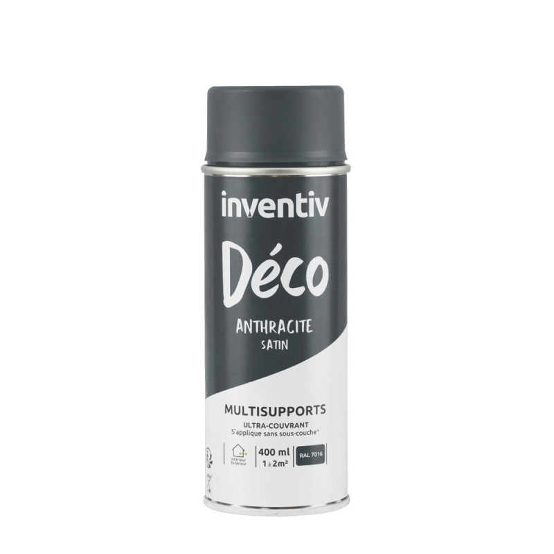 Peinture anthracite satin 0,4L – Déco multisupports | INVENTIV
