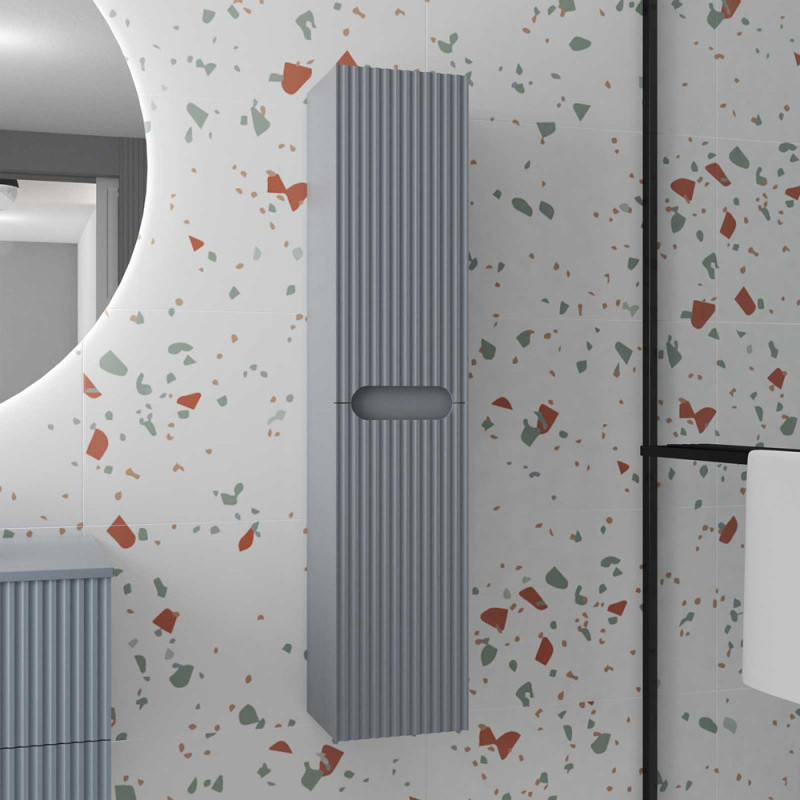 Colonne de salle de bain Emilien gris souris – Gain de place | AURLANE