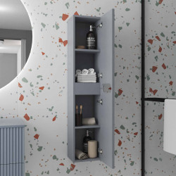 Colonne de salle de bain Emilien gris souris – Gain de place | AURLANE