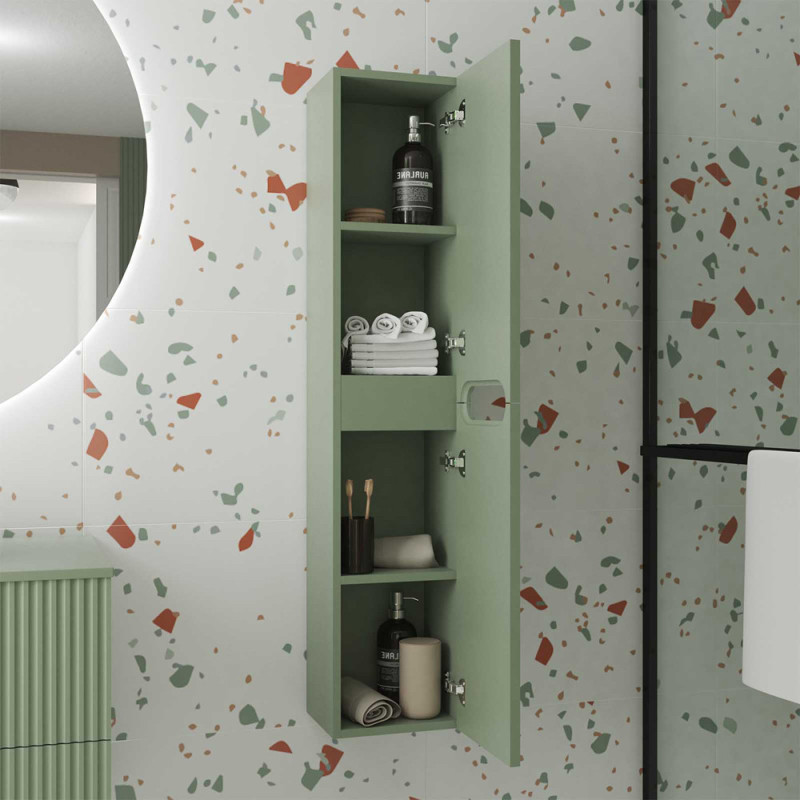 Colonne de salle de bain Emilien vert olive | AURLANE