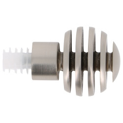 Embout tringle Easy Fix Boule Slice chrome mat – Lot de 2 pièces