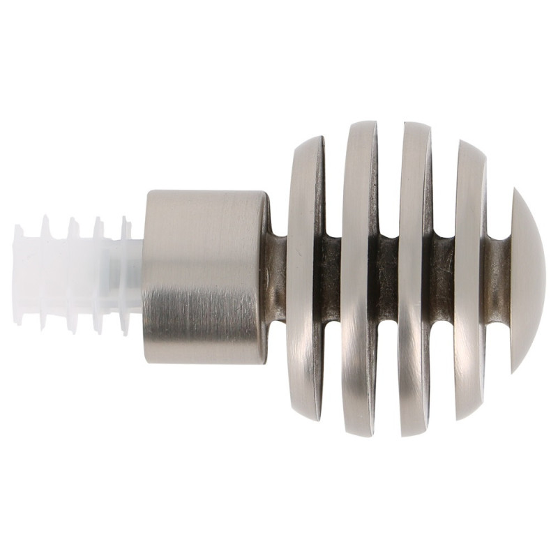 Embout tringle Easy Fix Boule Slice chrome mat – Lot de 2 pièces