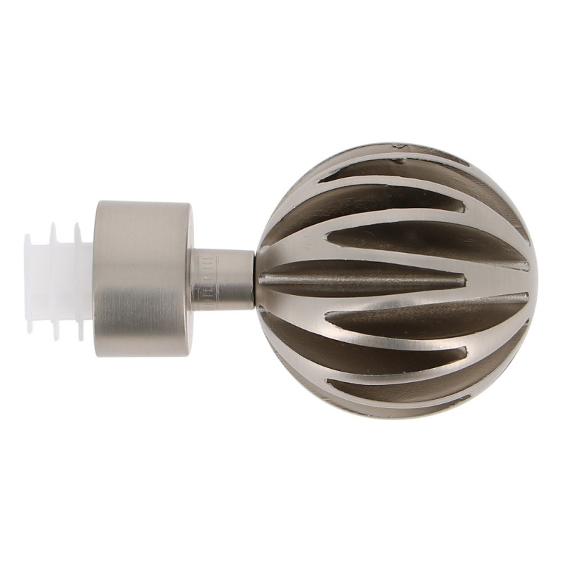 Embout tringle rideau Easy Fix Boule Chrome Mat – 2 pièces