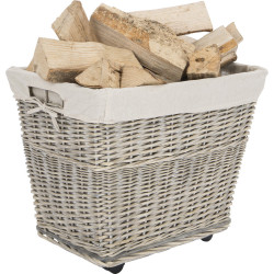 Panier à bûches saule roulettes – Facile à transporter | PRACTO HOME Panier à bûches saule roulettes – Facile à transporter | PRACTO HOME