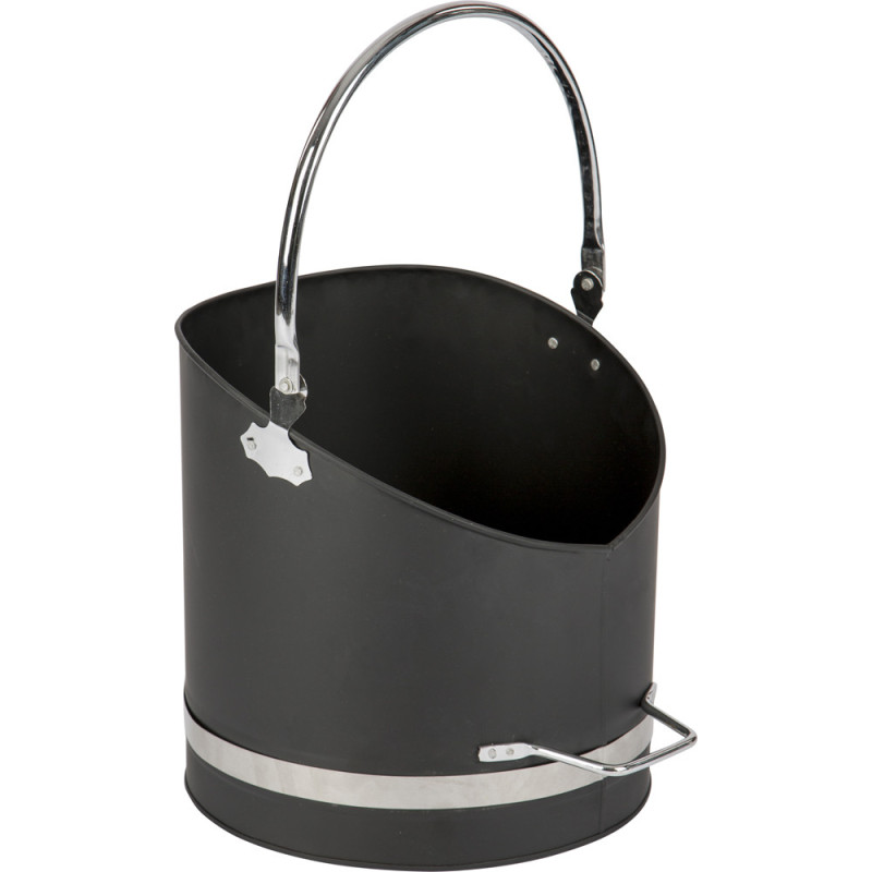 Seau à granulés noir et chrome PRACTO HOME – Stockage pratique