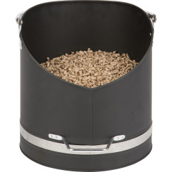 Seau à granulés noir et chrome PRACTO HOME – Stockage pratique Seau à granulés noir et chrome PRACTO HOME – Stockage pratique