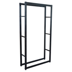 Range-bûches noir 150x80x25cm – Rangement pratique