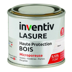 Lasure Bois Haute Protection Blanche 0,125L – Protection UV | INVENTIV