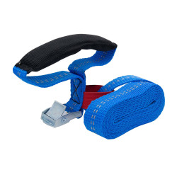 Sangle de transport en polypropylène avec came à griffes bleue 25 mm x 2 m CHAPUIS