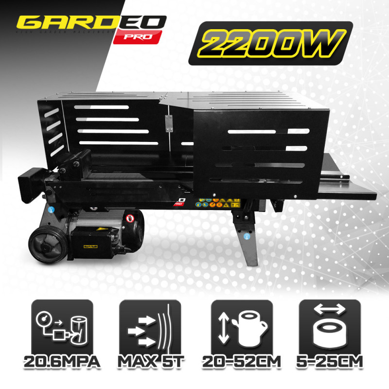 Fendeur de bûche électrique GFBH5T52-26 5 T 2200 W | GARDEO PRO
