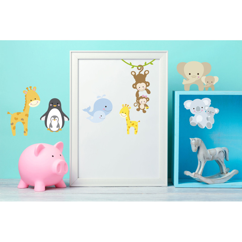 Planche de stickers Mini Bébés Animaux Planche de stickers Mini Bébés Animaux