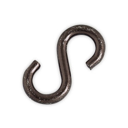 Crochet S ouvert en acier zingué noir Ø 4 mm 2 pièces CHAPUIS