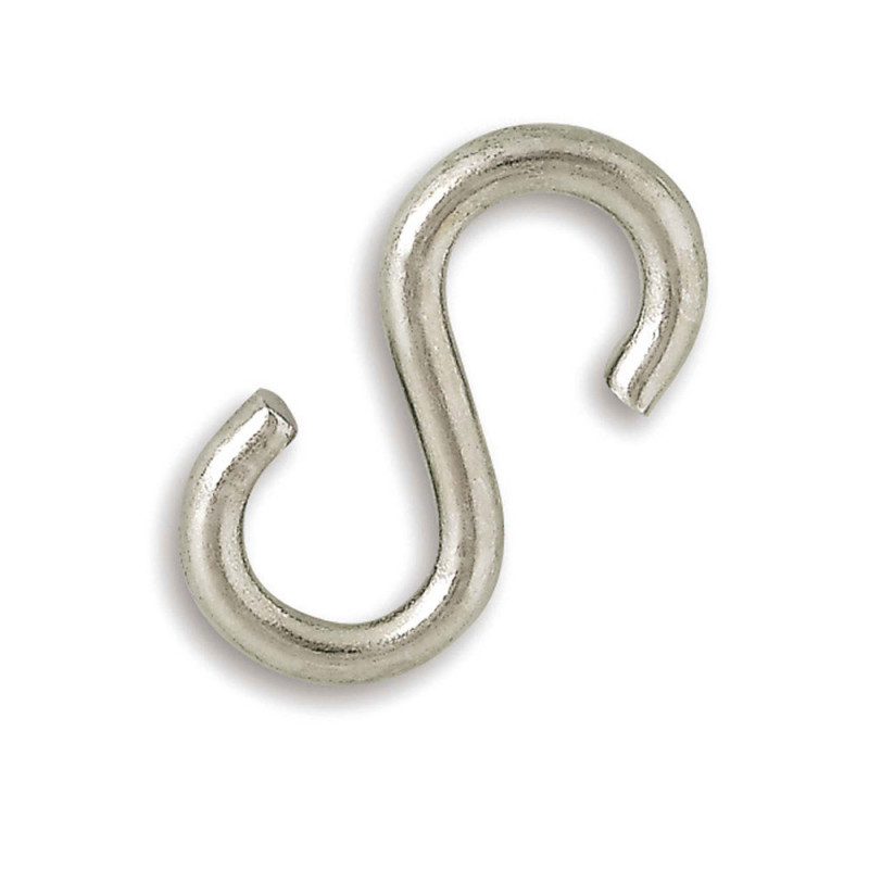 Crochet S ouvert en acier zingué Ø 1