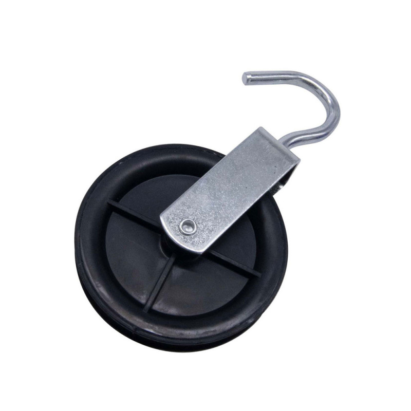 Poulie à crochet en acier zingué Ø 8 mm CHAPUIS