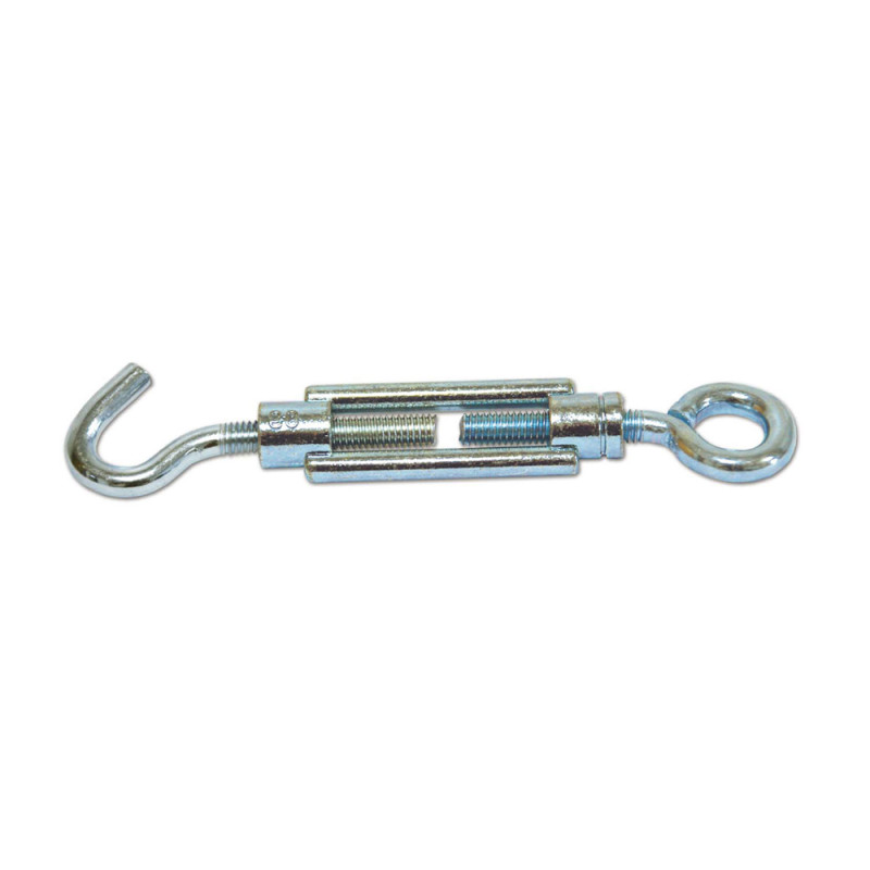 Tendeur en acier zingué et en fonte avec 1 oeil et 1 crochet Ø 5
