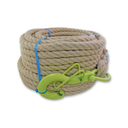 Cordage câblé en chanvre avec crochet Ø 20 mm 25 m CHAPUIS