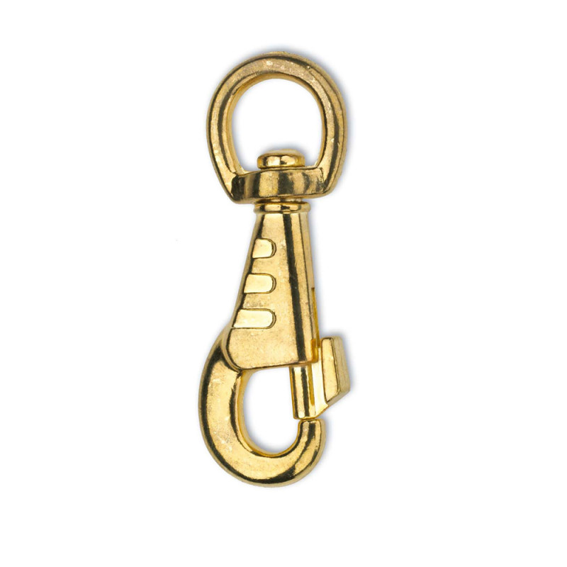 Mousqueton à pompe avec touret en zamak laitonné 87 mm CHAPUIS