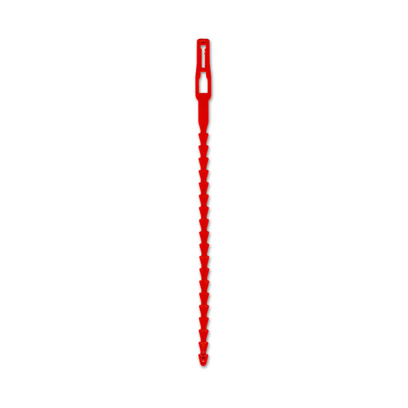 Attache réutilisable en polyéthylène rouge 5 x 168 mm 15 pièces CHAPUIS