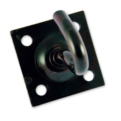 Crochet avec platine en acier zingué noir 45 x 45 mm CHAPUIS