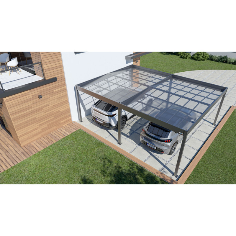 Carport en aluminium Libeccio gris anthracite 32 m²