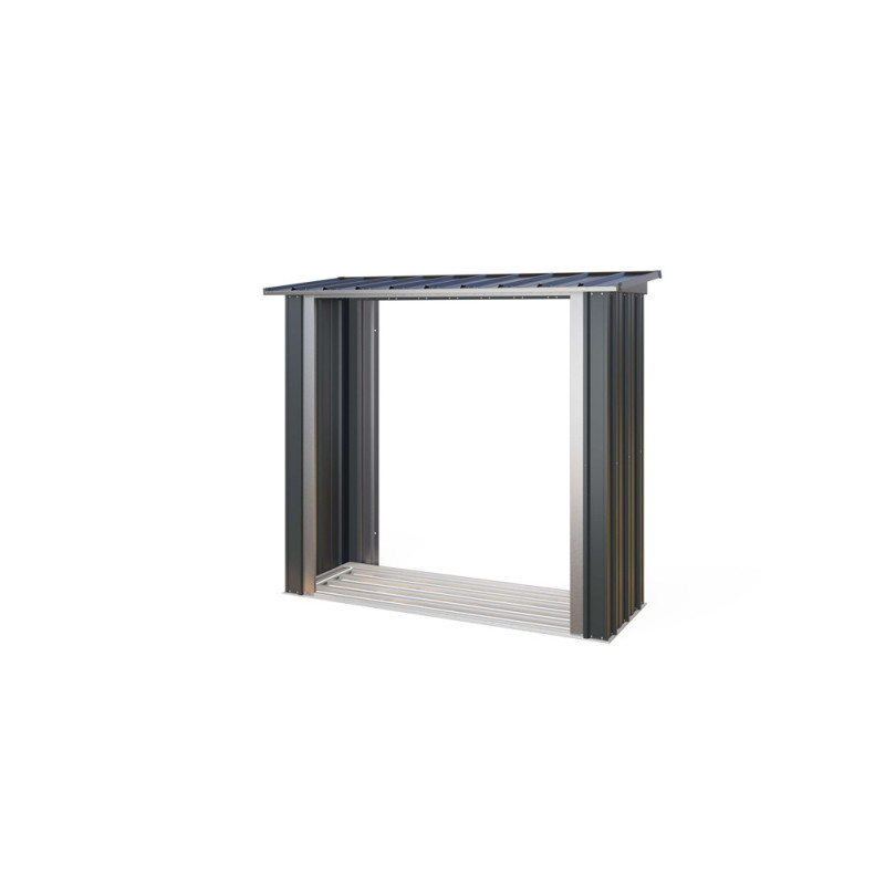 Abri bûches en métal gris anthracite 2