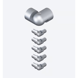 Kit d'angle pour garde-corps New Rondo argent 6 pièces SOGEM