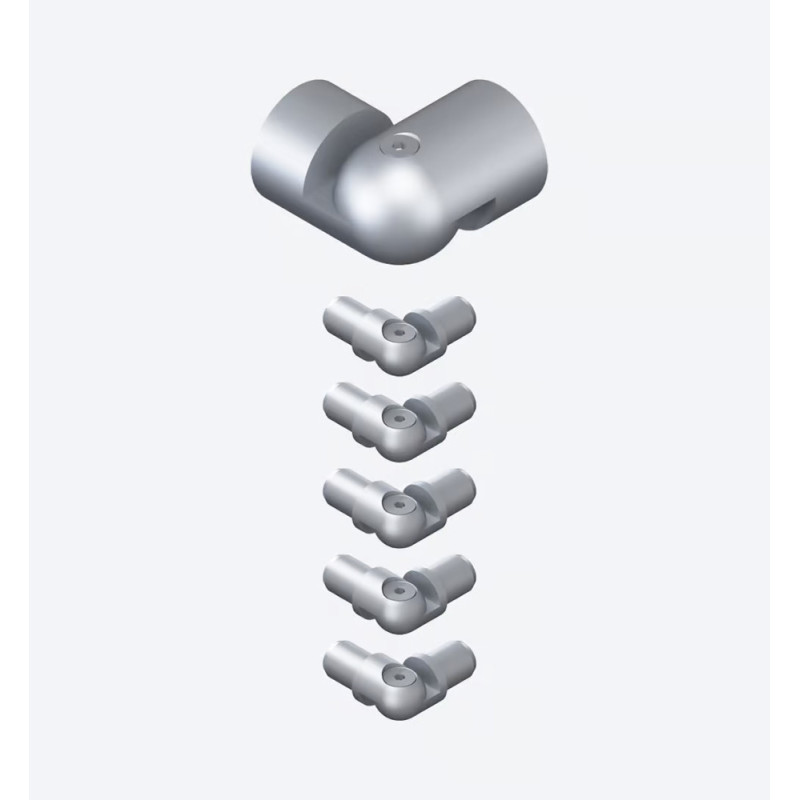 Kit d'angle pour garde-corps New Rondo argent 6 pièces SOGEM