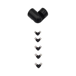 Kit d'angle pour garde-corps Clean noir 6 pièces SOGEM