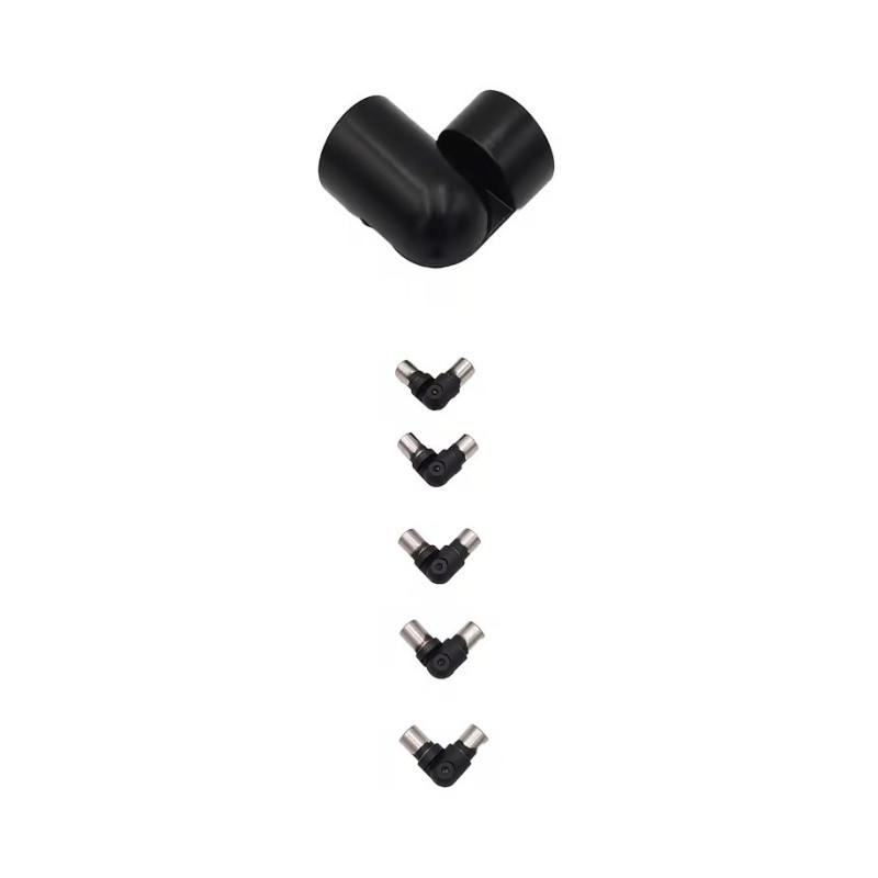 Kit d'angle pour garde-corps Clean noir 6 pièces SOGEM