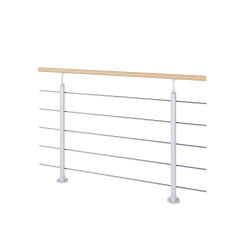 Kit garde-corps à fixation au sol Interio gris clair 150 cm SOGEM