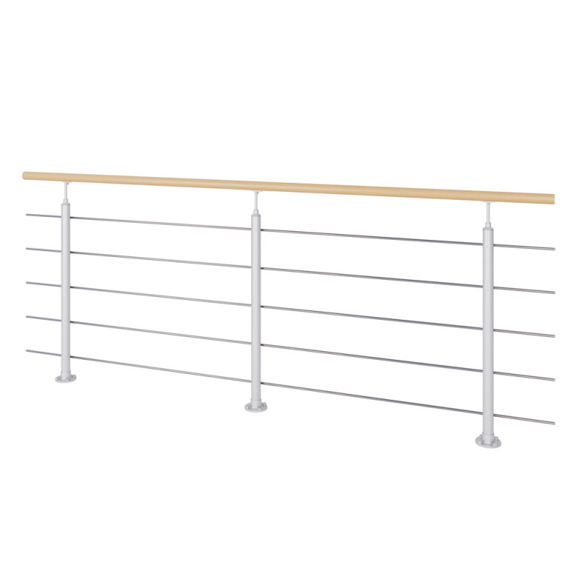 Kit garde-corps à fixation au sol Interio gris clair 250 cm SOGEM