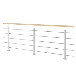 Kit garde-corps à fixation latérale Interio gris clair 250 cm SOGEM