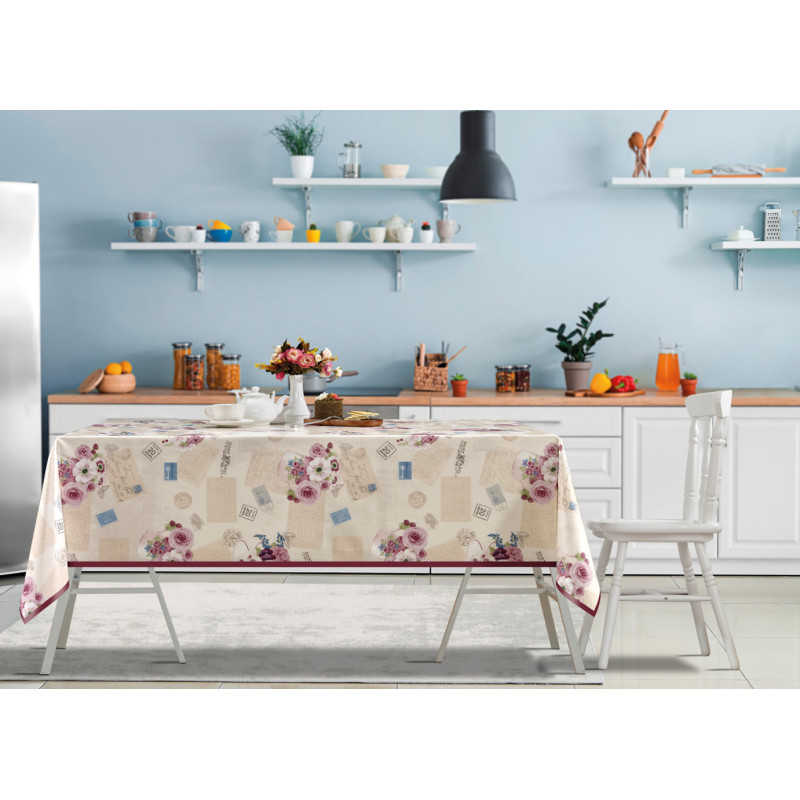 Nappe en PVC non-tissé Bonita rose 140 cm au mètre JOY