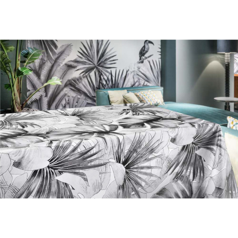 Nappe en PVC non-tissé Tropicali gris 140 cm au mètre  JOY