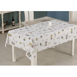 Nappe en PVC tissé Coffee 140 cm au mètre JOY