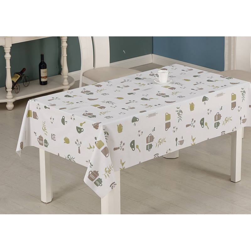 Nappe en PVC tissé Coffee 140 cm au mètre JOY
