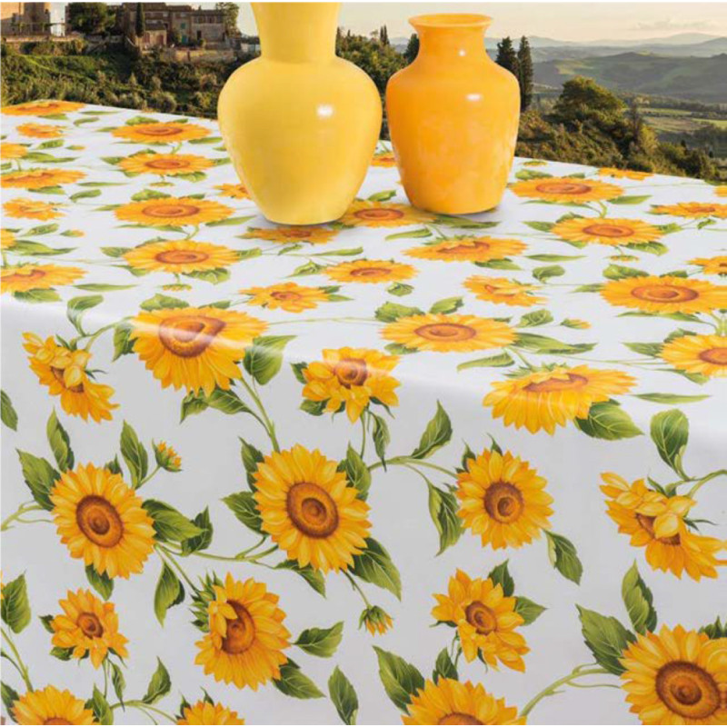 Nappe en PVC non-tissé Girasoli 140 cm au mètre JOY