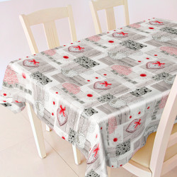 Nappe en PVC non-tissé Ciro rouge 140 cm au mètre JOY