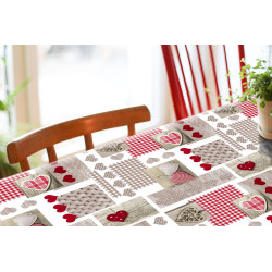 Nappe en PVC non-tissé Elna rouge 140 cm au mètre JOY
