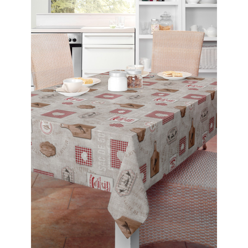 Nappe en PVC non-tissé Bread rouge 140 cm au mètre JOY