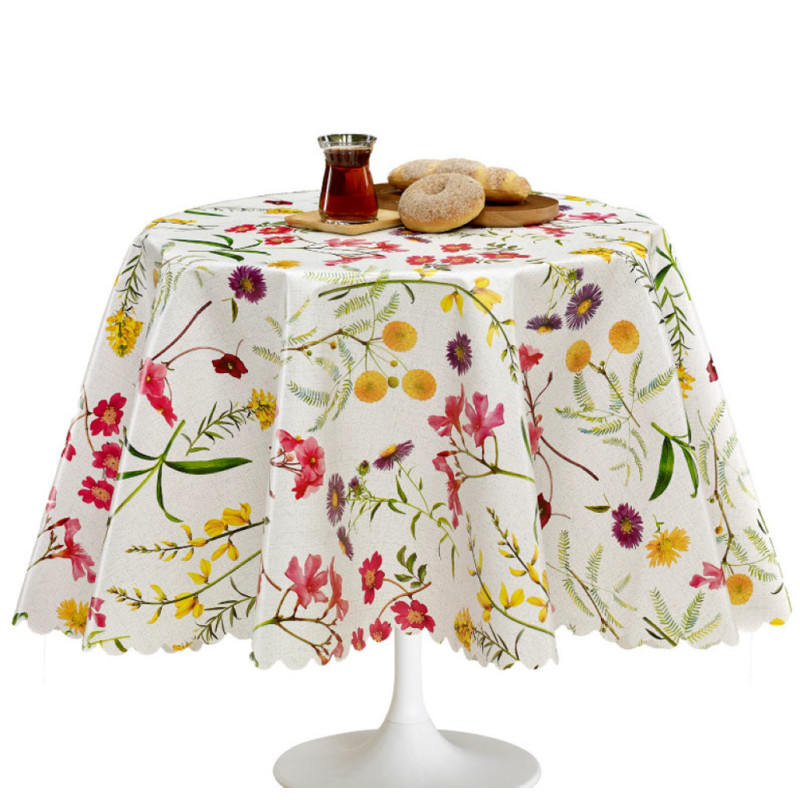 Nappe en PVC non-tissé Fleurs des Champs 140 cm au mètre JOY