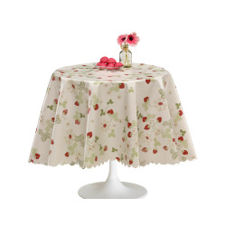 Nappe en PVC non-tissé Fraise 140 cm au mètre JOY