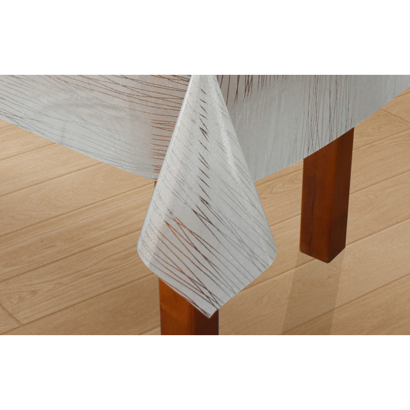Nappe en PVC cristal gaufré Weaves 140 cm au mètre JOY